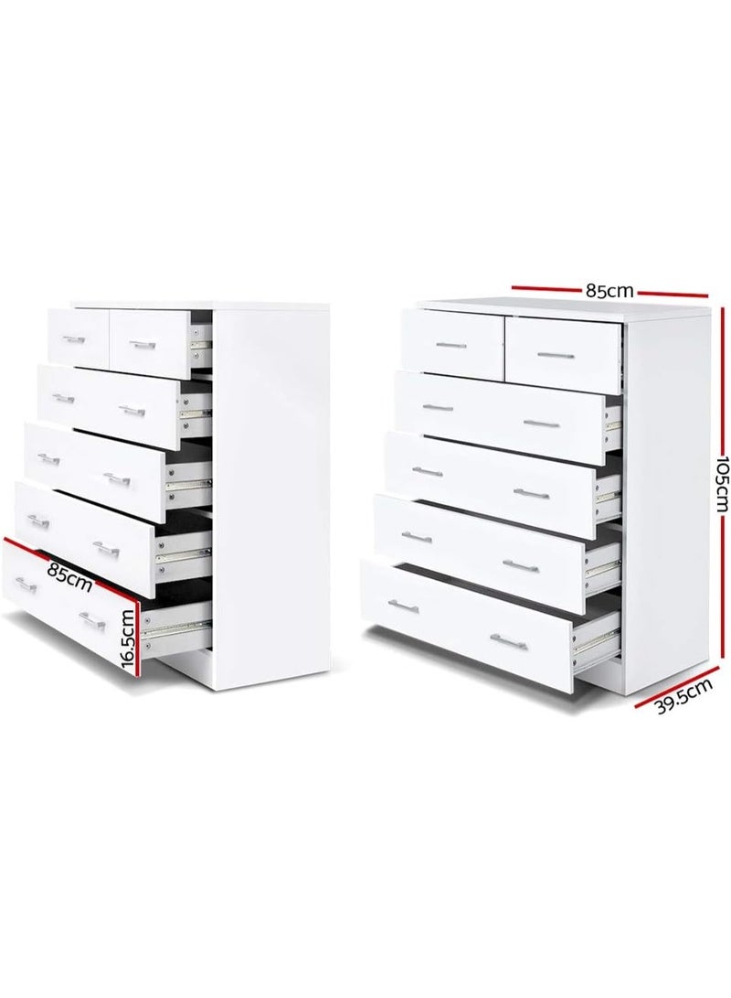 خزانة تول بوي بـ6 أدراج بيضاء من ارتيس، خزانة تنظيم الملابس بجانب السرير وغرفة النوم وغرفة المعيشة والمدخل - Image 2